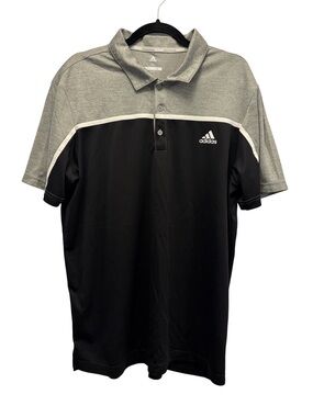 Adidas Golf Performance Polo Shirt Mens XL Gray Black Colorblock Short Sleeve